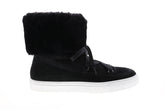 Aquatalia Valarie Suede Shearling Womens Black Suede Zip Laced Boots