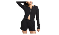 Sportswear Chill Rib Slim Full Zip Cardigan WMNS "Black / Black" FN3682 010