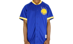 NBA Seasoned Pro Mesh Button Up Jersey "Golden State Warriors - Blue" 418TA3104AGSWIH