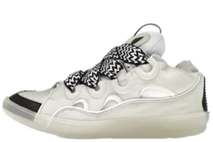 Leather Curb Sneaker White